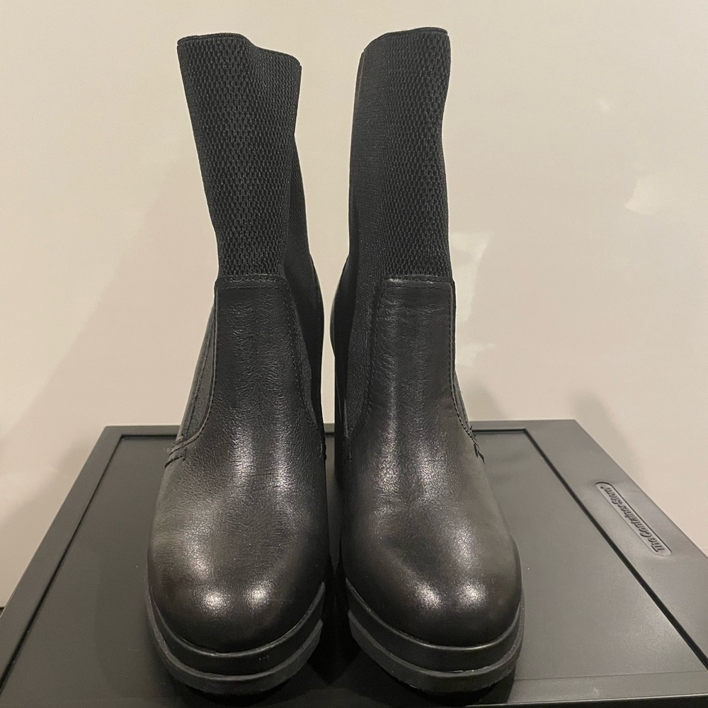 Naked Feet Black Ankle Boots with elastic top. Size 8.